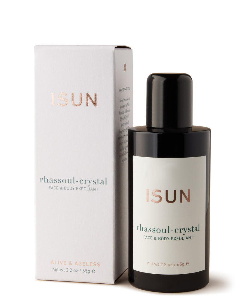 ISUN Rhassoul Crystal Face and Body Exfoliant 100ml with packaging