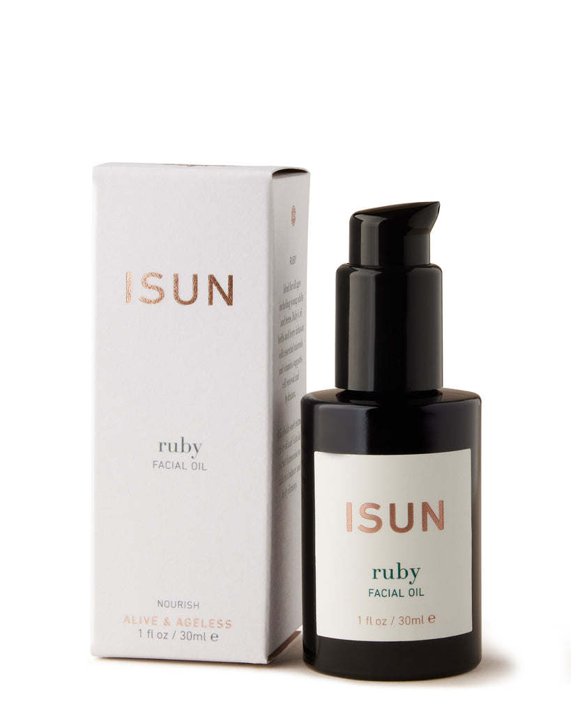 ISUN Ruby Facial Oil 30ml with packaging