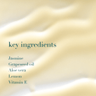 List of key ingredients on a gold background