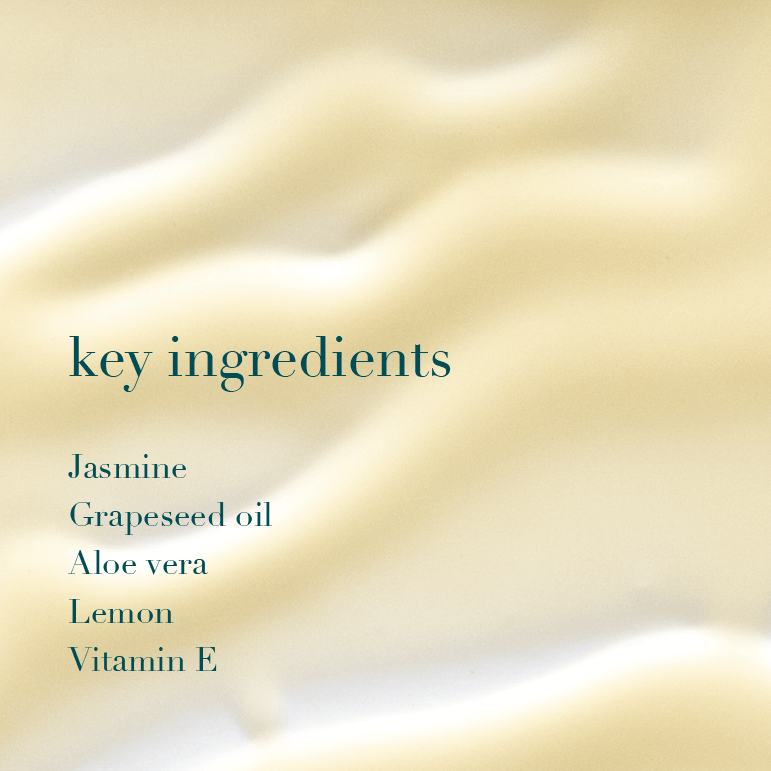 List of key ingredients on a gold background