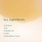 List of key ingredients on a beige background