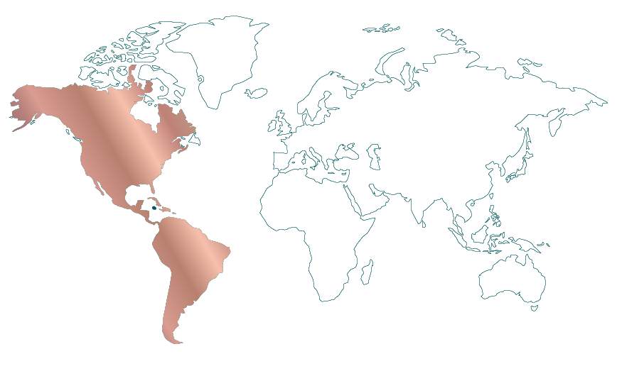 World map with a gradient color effect on the continents