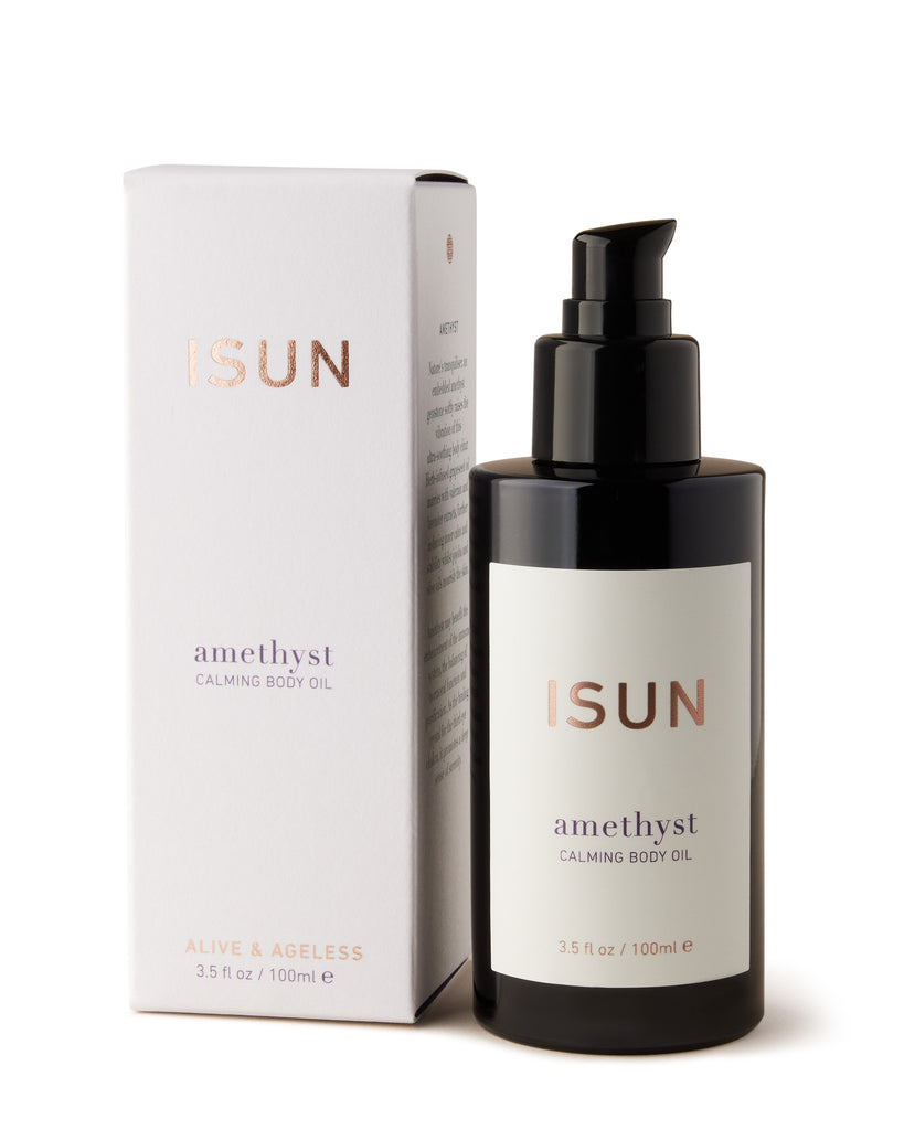 ISUN Amethyst Calming Body Oil 100ml with packaging