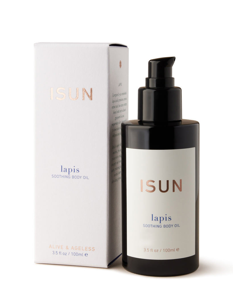 ISUN Lapis Soothing Body Oil 100ml with packaging